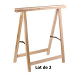 Pack - Tréteaux en bois - Lot de 2