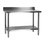 Table de travail inox avec dosseret 120 x 60 cm - DAT 120