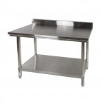 Table de travail inox avec dosseret 120 x 60 cm - DAT 120