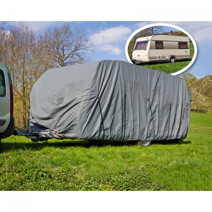  MRWiZMS Bache de Protection Camping Car, Bache Caravane, 420D  Silver Oxford Cloth résistant aux UV, à l'eau et à la poussière, Housse  Universelle pour Caravane (L800 x W300cm(L314 x W118in))