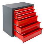 Armoire servante Mammut 6 tiroirs - Rouge/Anthracite