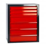 Armoire servante Mammut 7 tiroirs - Rouge/Anthracite