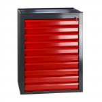 Armoire servante Mammut 10 tiroirs - Rouge/Anthracite