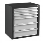 Armoire servante Mammut 6 tiroirs - Gris/Anthracite