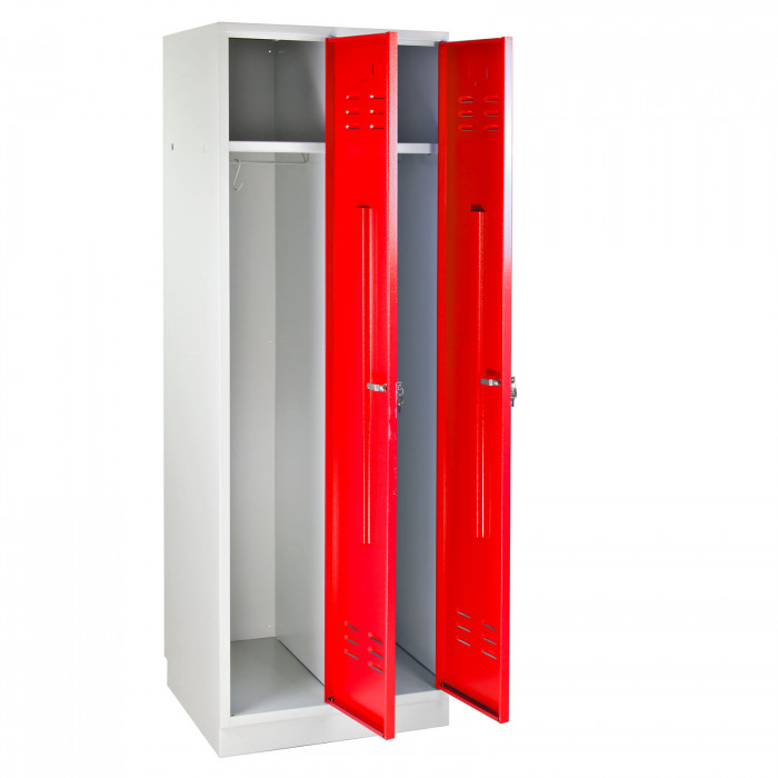 Armoire vestiaire 2 portes - Rouge - 600 x 500 x 1775 mm