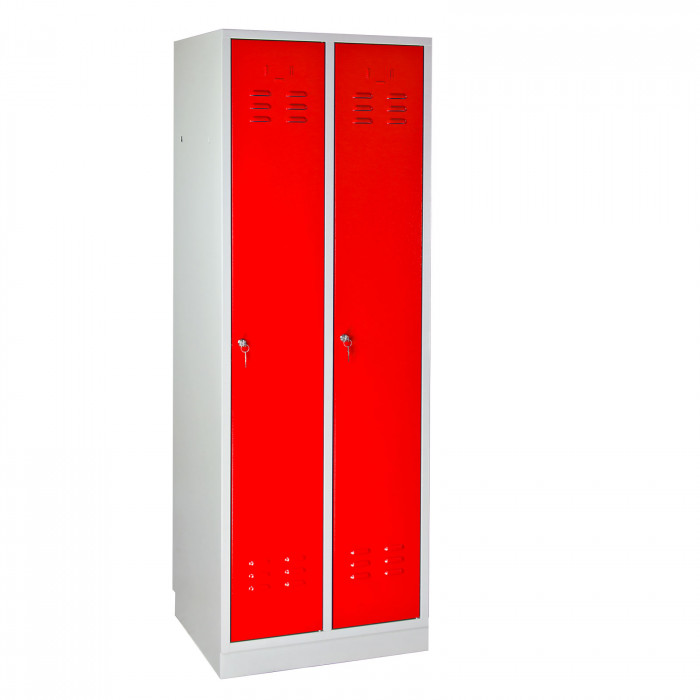 Armoire vestiaire 2 portes - Rouge - 600 x 500 x 1775 mm