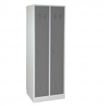 Armoire vestiaire 2 portes - Gris argent - 600 x 500 x 1775 mm