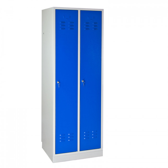 Armoire vestiaire 2 portes - Bleu - 600 x 500 x 1775 mm