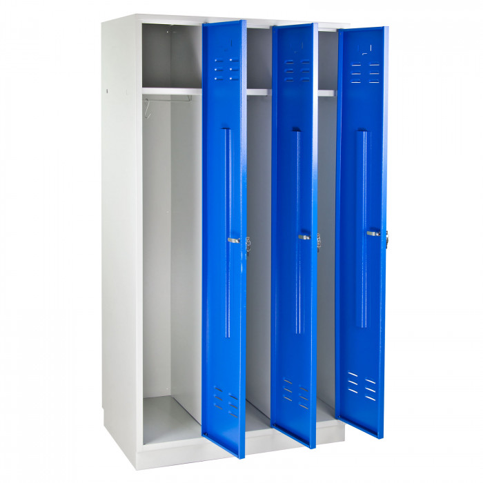 Armoire vestiaire 3 portes Bleu - 890 x 500 x 1775 mm