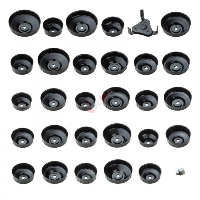 Jeu De 30 Clés à Filtres à Huile ENVA - Multimarques, De 65 à 120 Mm, Avec Adaptateurs