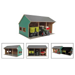 Hangar en bois 3 tracteurs - 75 x 55,5 x 43 cm - Ferme 1:16 Hangar en bois 3 tracteurs - 75 x 55,5 x 43 cm - Ferme 1:16