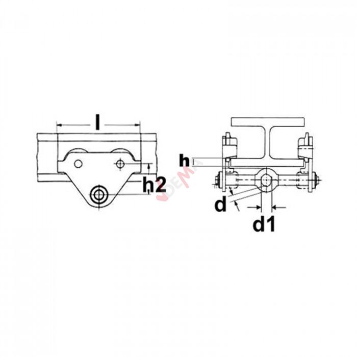 Chariot pour palan motorisé - Ultimation Industries, LLC - monté